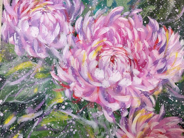 Original Abstract Floral Painting by Hsin Lin