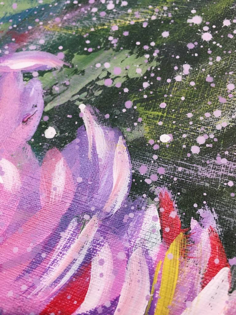 Original Abstract Floral Painting by Hsin Lin