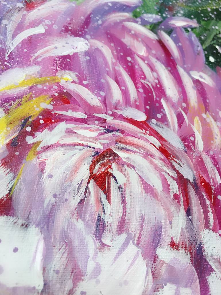 Original Abstract Floral Painting by Hsin Lin