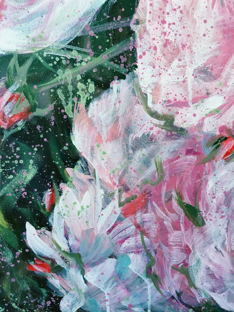 Original Abstract Floral Painting by Hsin Lin