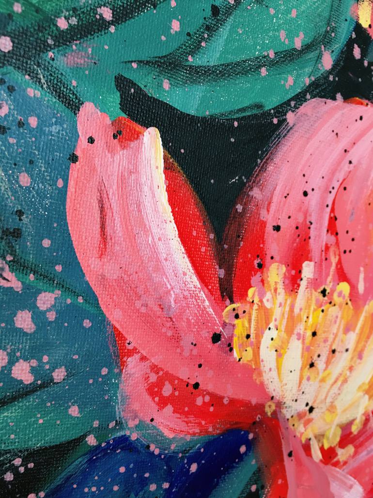 Original Modernism Floral Painting by Hsin Lin