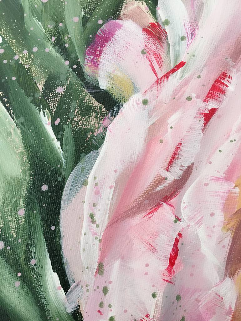 Original Abstract Floral Painting by Hsin Lin