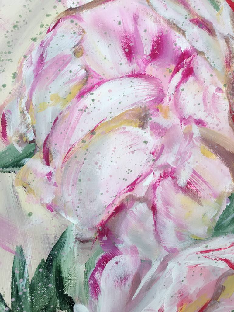 Original Abstract Floral Painting by Hsin Lin