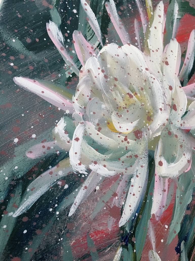 Original Abstract Floral Painting by Hsin Lin