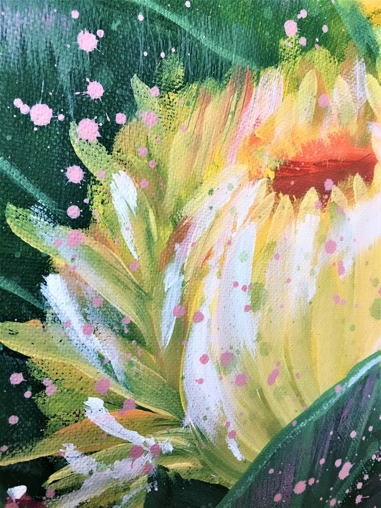 Original Abstract Floral Painting by Hsin Lin