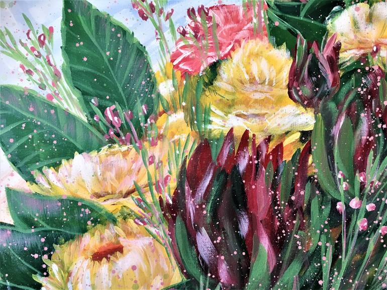 Original Abstract Floral Painting by Hsin Lin