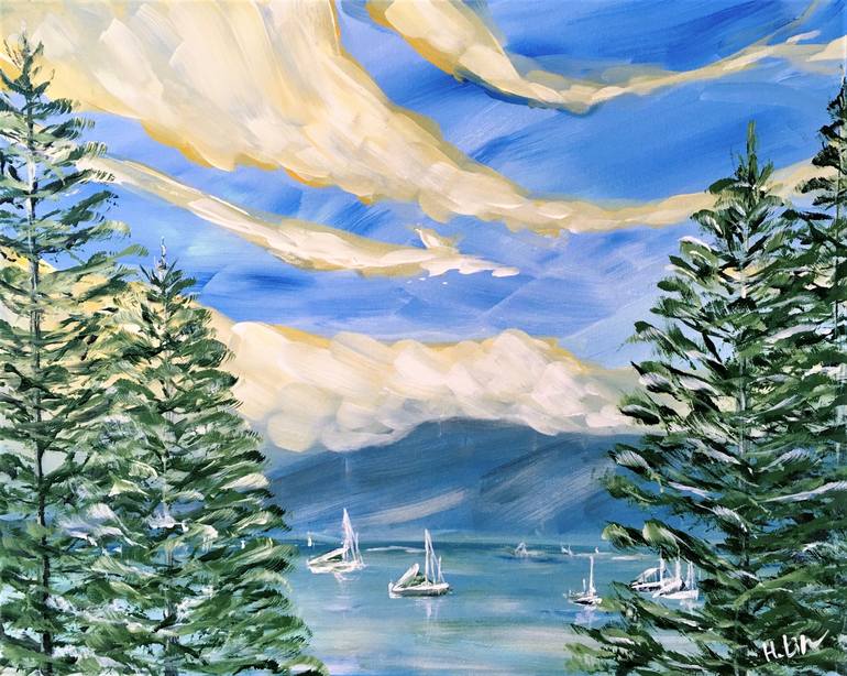 Print of Expressionism Seascape Paintings by Hsin Lin