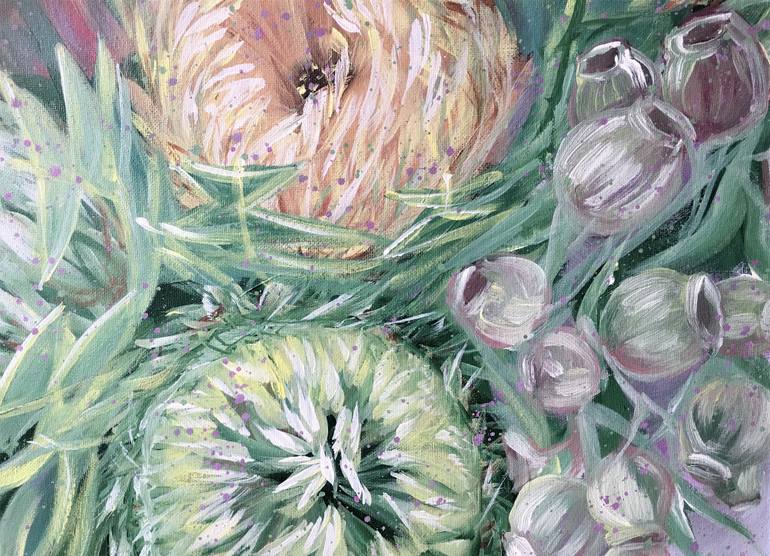 Original Abstract Floral Painting by Hsin Lin