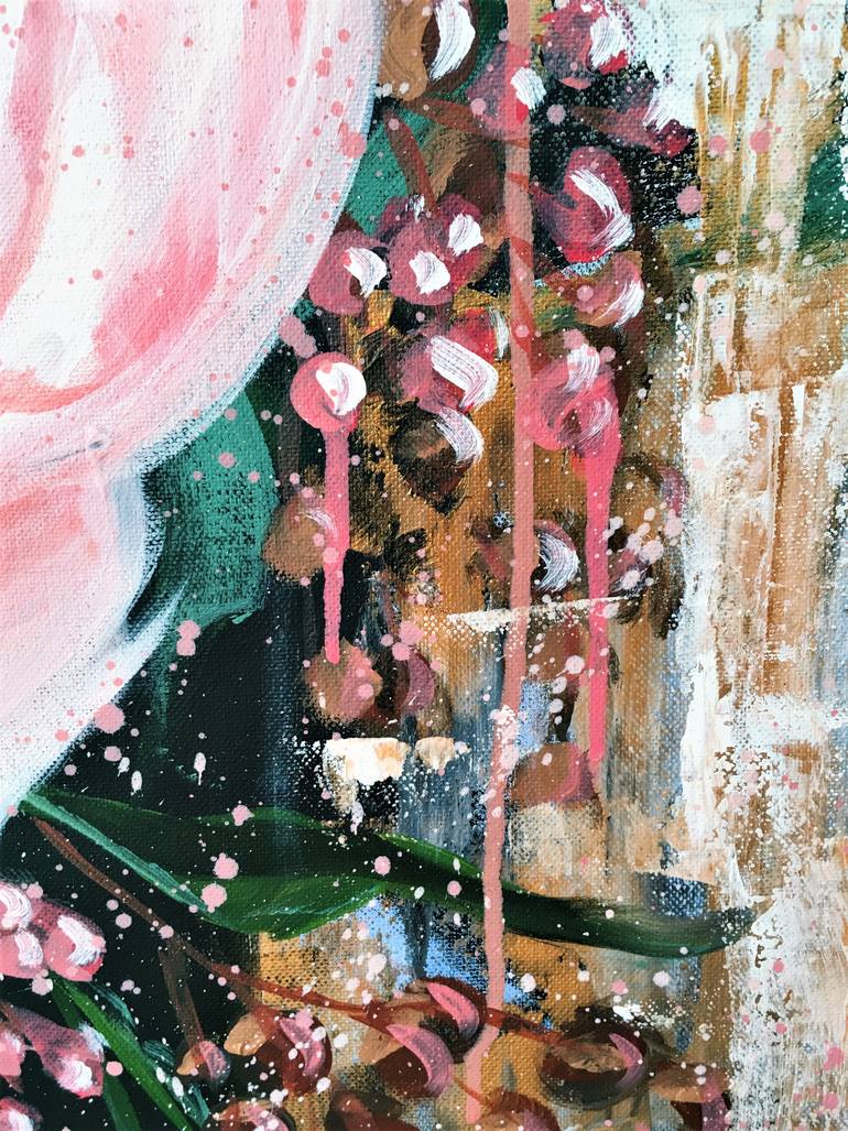Original Abstract Expressionism Floral Painting by Hsin Lin