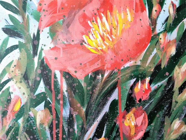 Original Abstract Floral Painting by Hsin Lin