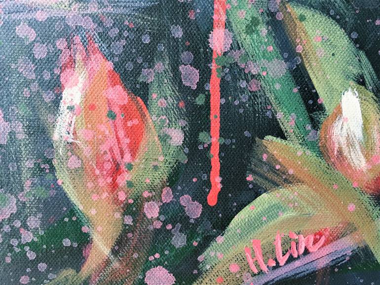 Original Abstract Floral Painting by Hsin Lin