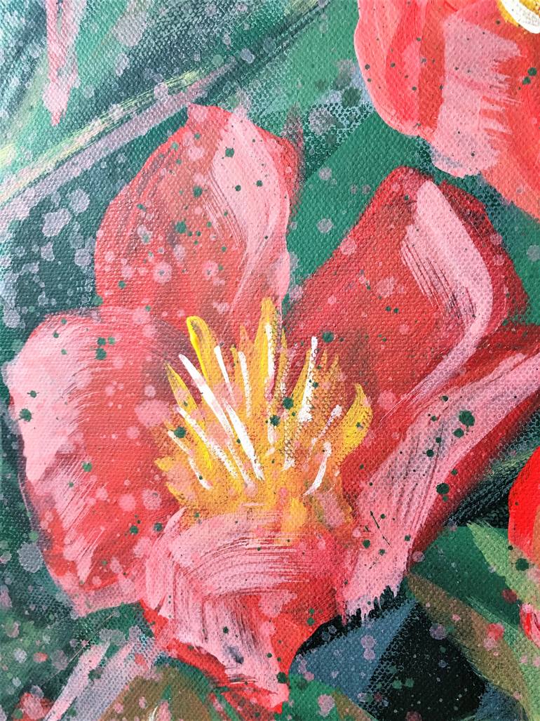 Original Abstract Floral Painting by Hsin Lin