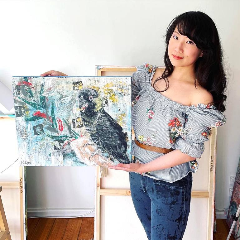 Original Abstract Expressionism Animal Painting by Hsin Lin