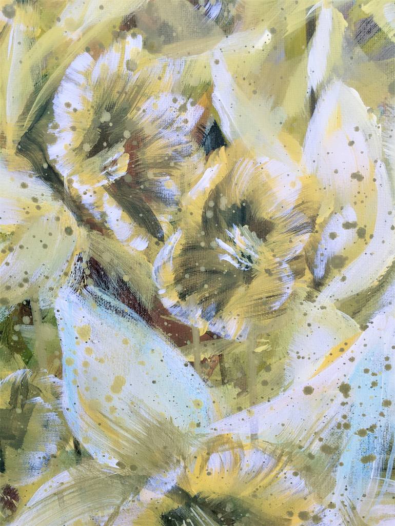 Original Abstract Floral Painting by Hsin Lin