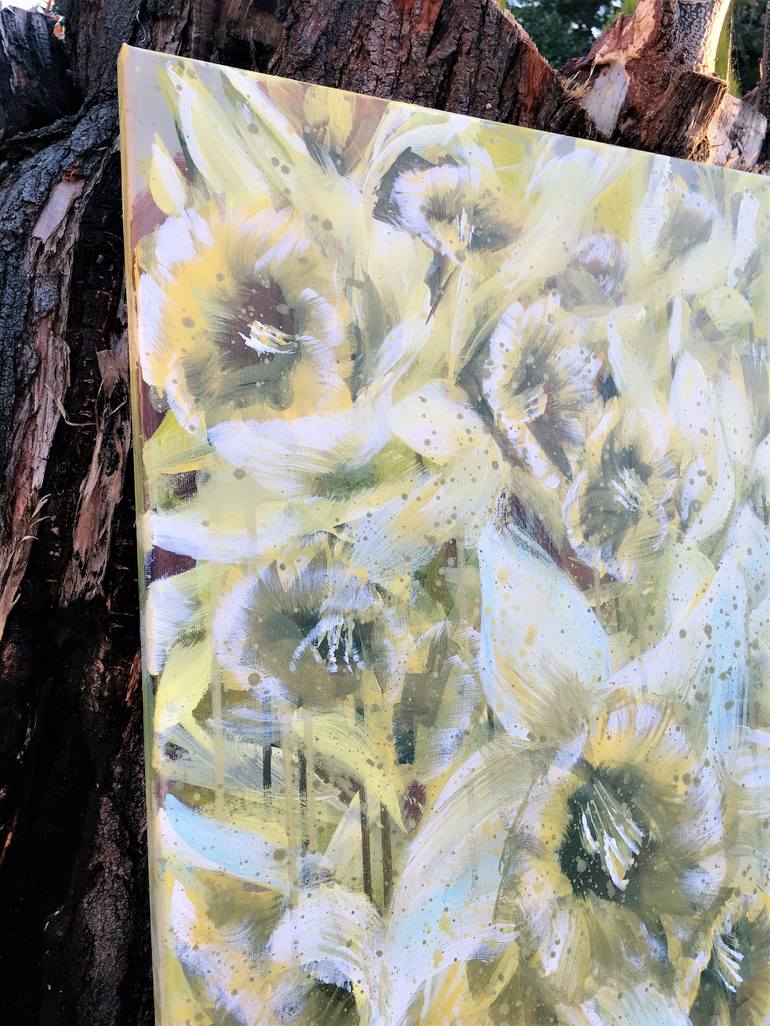 Original Abstract Floral Painting by Hsin Lin