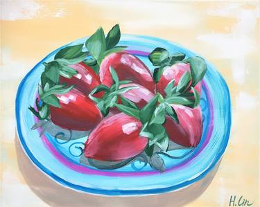 Sweet, Sweet love – Impasto Strawberries Study By HSIN LIN thumb