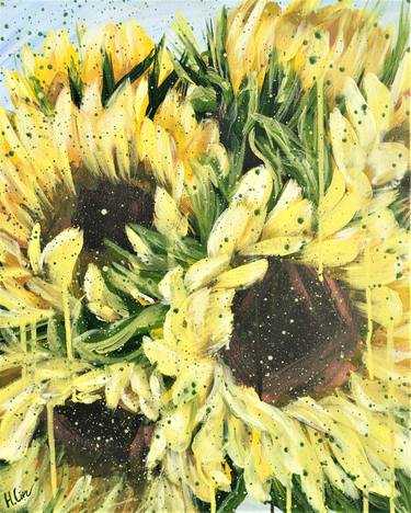 Be Your Sunshine - Sunflowers - Award winning artwork By HSIN LIN thumb