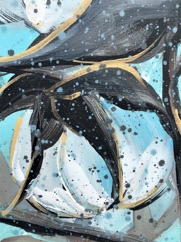 Original Abstract Floral Painting by Hsin Lin