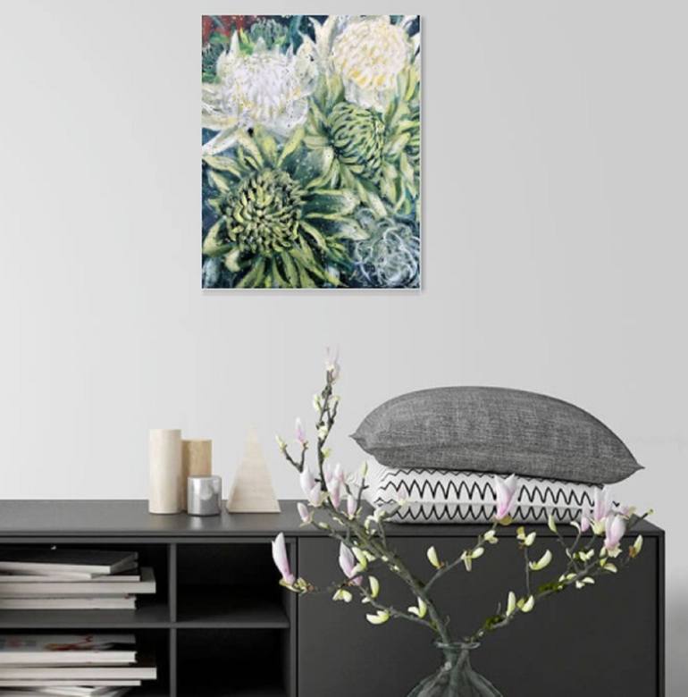 Original Abstract Floral Painting by Hsin Lin