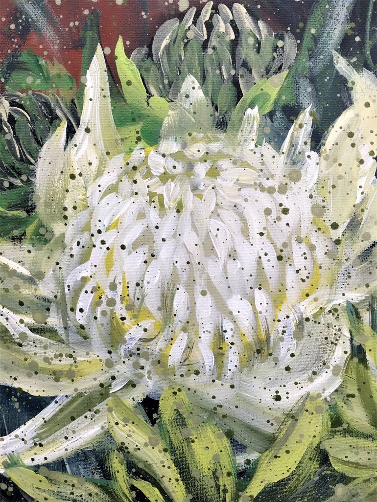 Original Abstract Floral Painting by Hsin Lin
