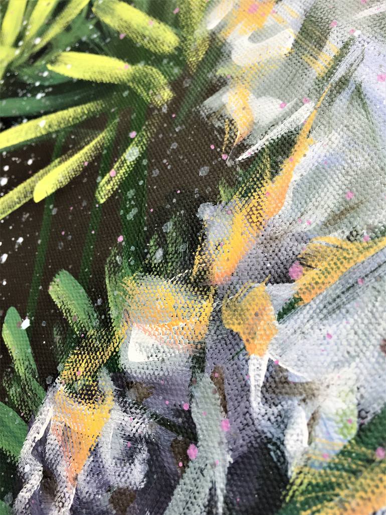 Original Abstract Floral Painting by Hsin Lin