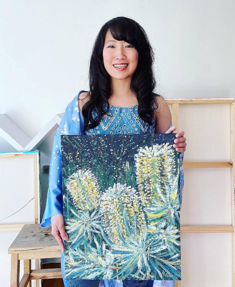 Original Abstract Botanic Painting by Hsin Lin