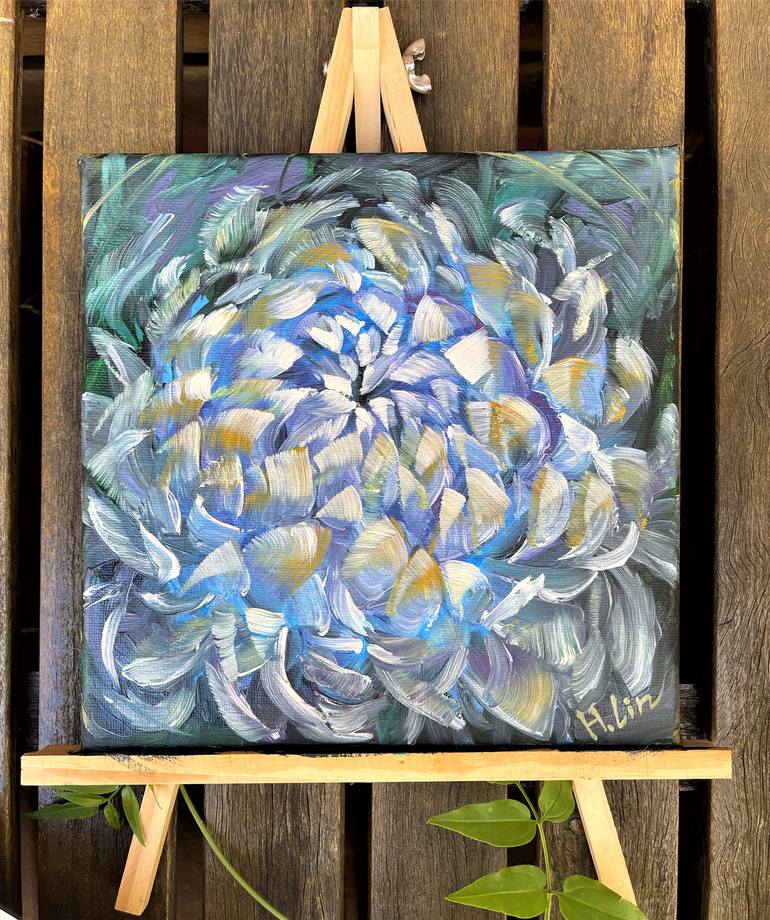 Original Abstract Floral Painting by Hsin Lin