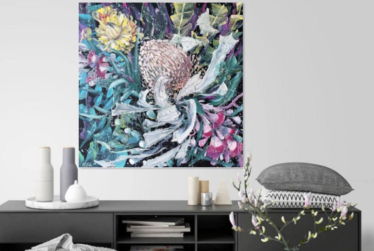 Original Abstract Expressionism Botanic Painting by Hsin Lin