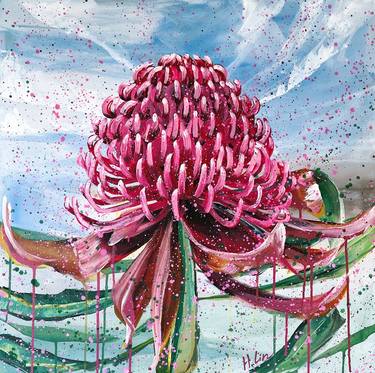 ONE LOVE ONE HEART- Bright Red Waratah (Telopea speciosissima) image