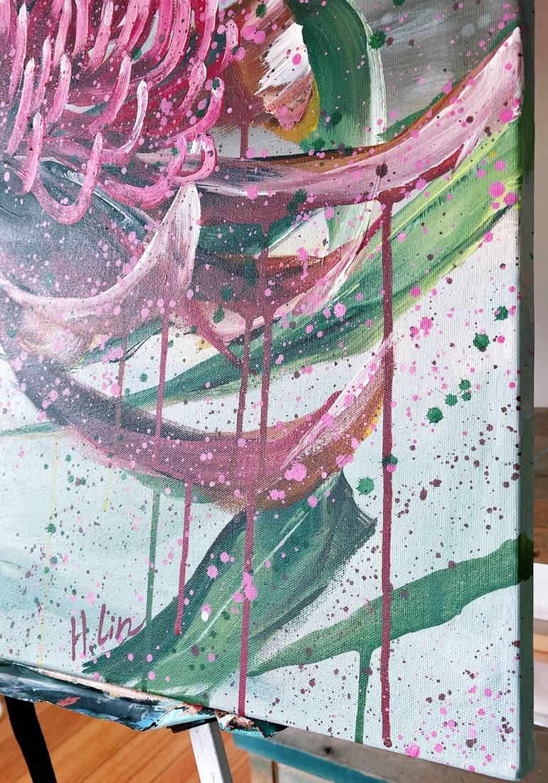 Original Contemporary Floral Painting by Hsin Lin