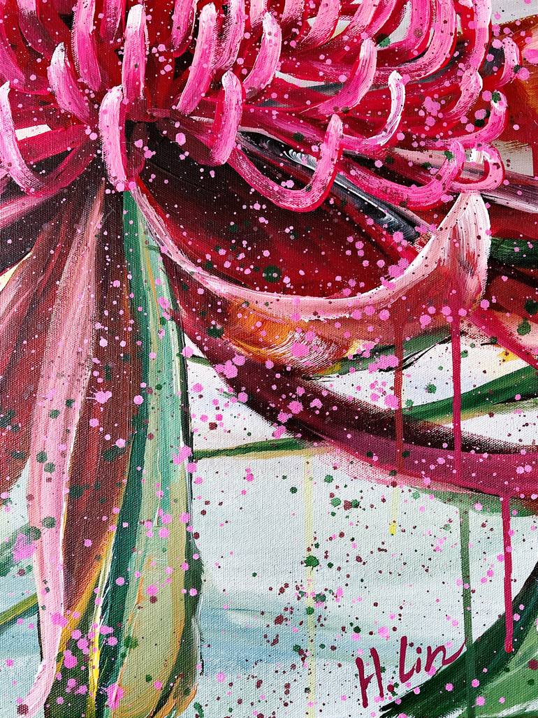 Original Contemporary Floral Painting by Hsin Lin