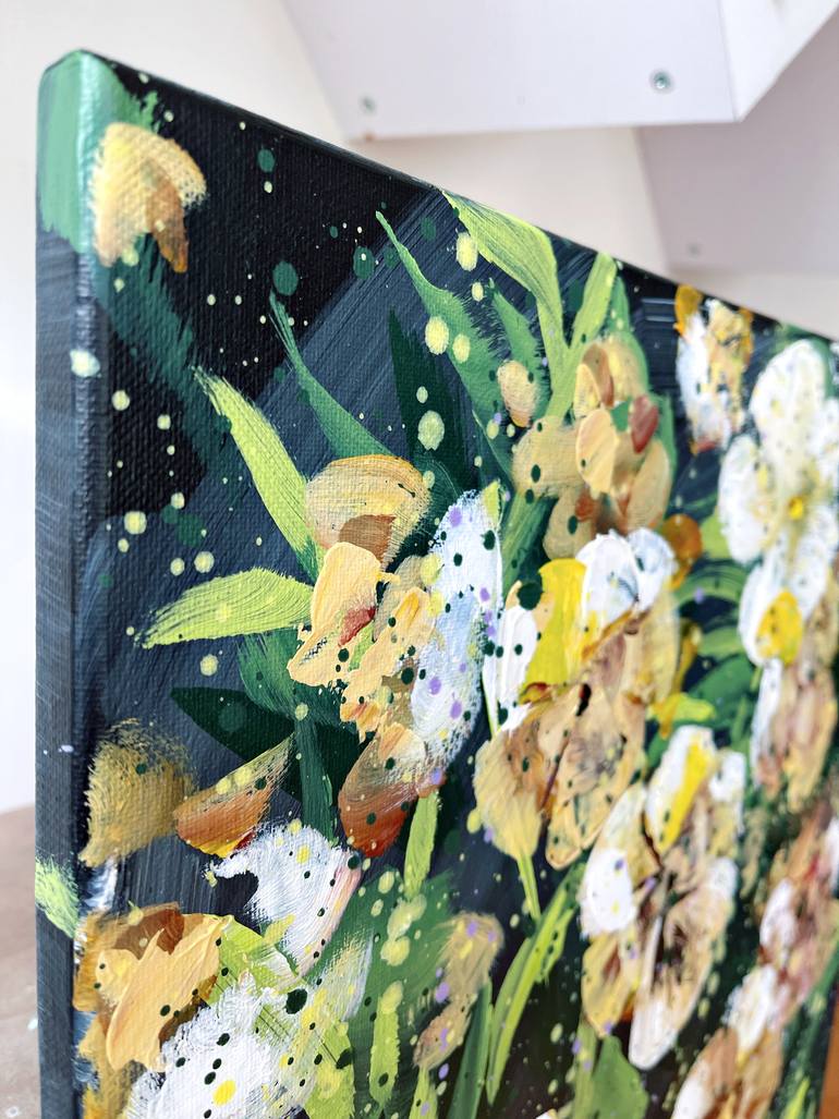 Original Abstract Floral Painting by Hsin Lin