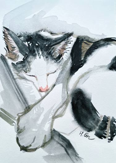 Print of Abstract Expressionism Cats Paintings by HSIN LIN