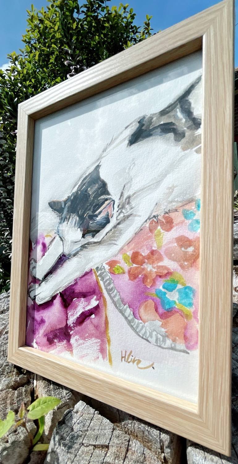 Original Cats Painting by HSIN LIN