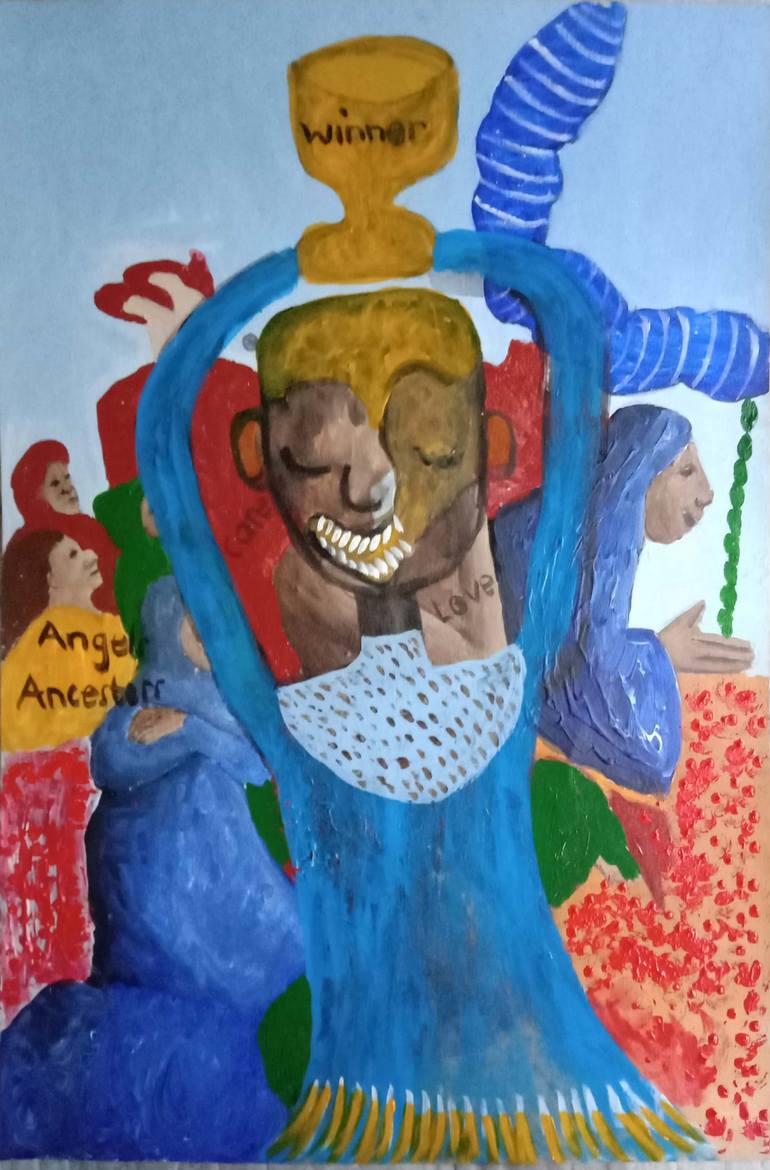 Original Religious Painting by Nombeko Mafenuka