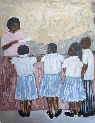 Original Expressionism Kids Paintings by Nombeko Mafenuka