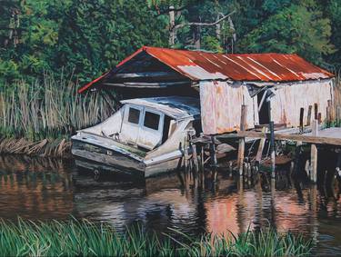 Original Boat Painting by Tommy Midyette
