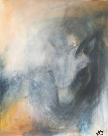Original Abstract Expressionism Animal Painting by Heather Slate-Quinlan