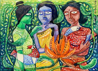 Print of Expressionism Rural life Paintings by SAIDA SULTANA