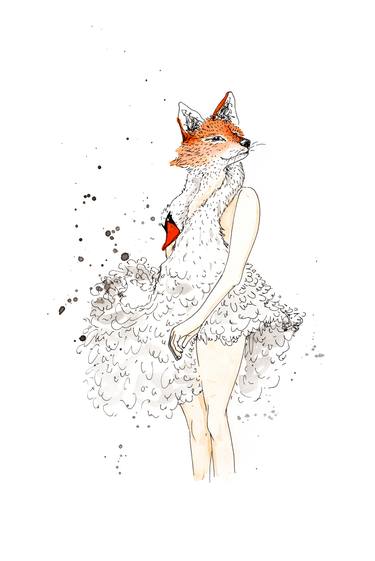 Georgie: Fox in a Bjork Swan Dress thumb
