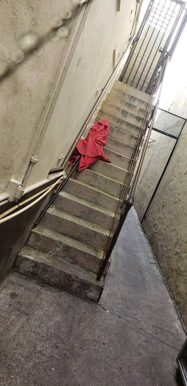 Figure In Red On Stairs Photograph - Limited Edition of 200 thumb
