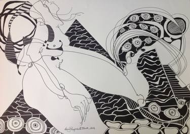 Original Abstract Classical mythology Drawings by Mary Raymond Black