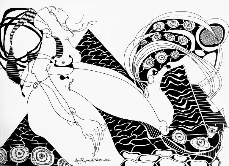 Original Abstract Classical mythology Drawing by Mary Raymond Black