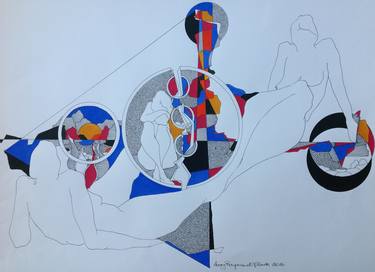 Original Abstract Family Drawings by Mary Raymond Black