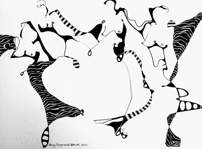 Original Abstract Expressionism Abstract Drawing by Mary Raymond Black
