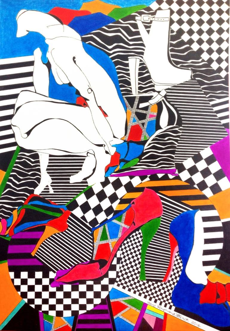 Original Abstract Expressionism Abstract Drawing by Mary Raymond Black