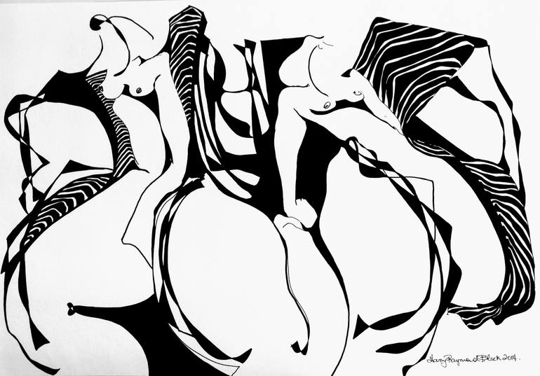 Original Conceptual Abstract Drawing by Mary Raymond Black
