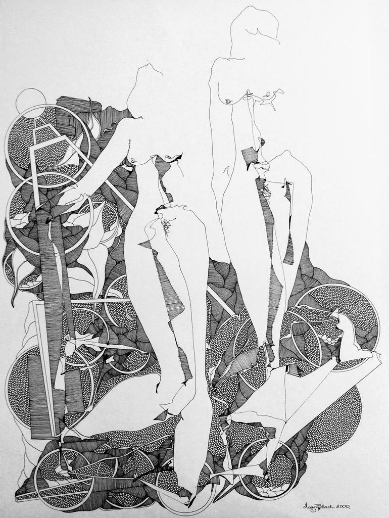 Original Abstract Drawing by Mary Raymond Black