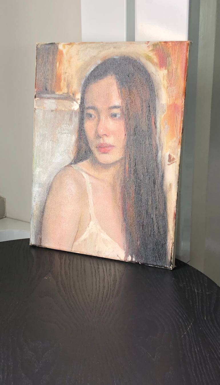 Original Impressionism People Painting by Phattara Chattuphattarakul