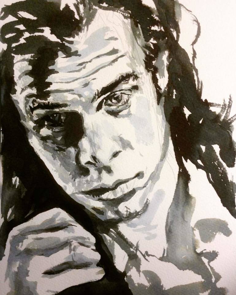 nick cave black and white clipart